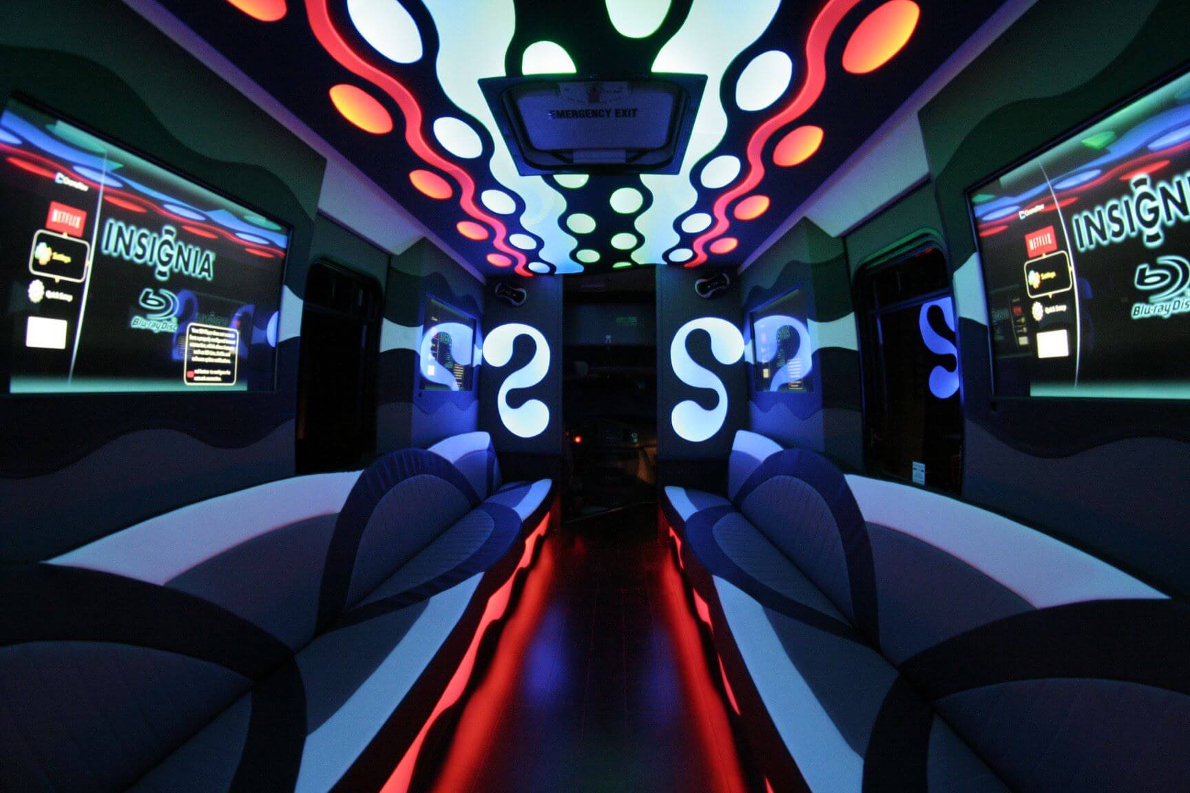 Party bus rentals with LEd lighting